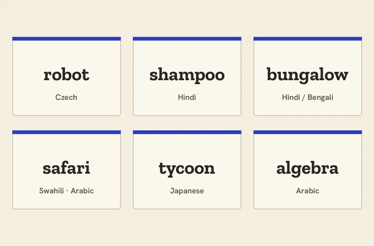 Where Do Our Strangest Words Come From? Fourteen Borrowings and Their Journeys