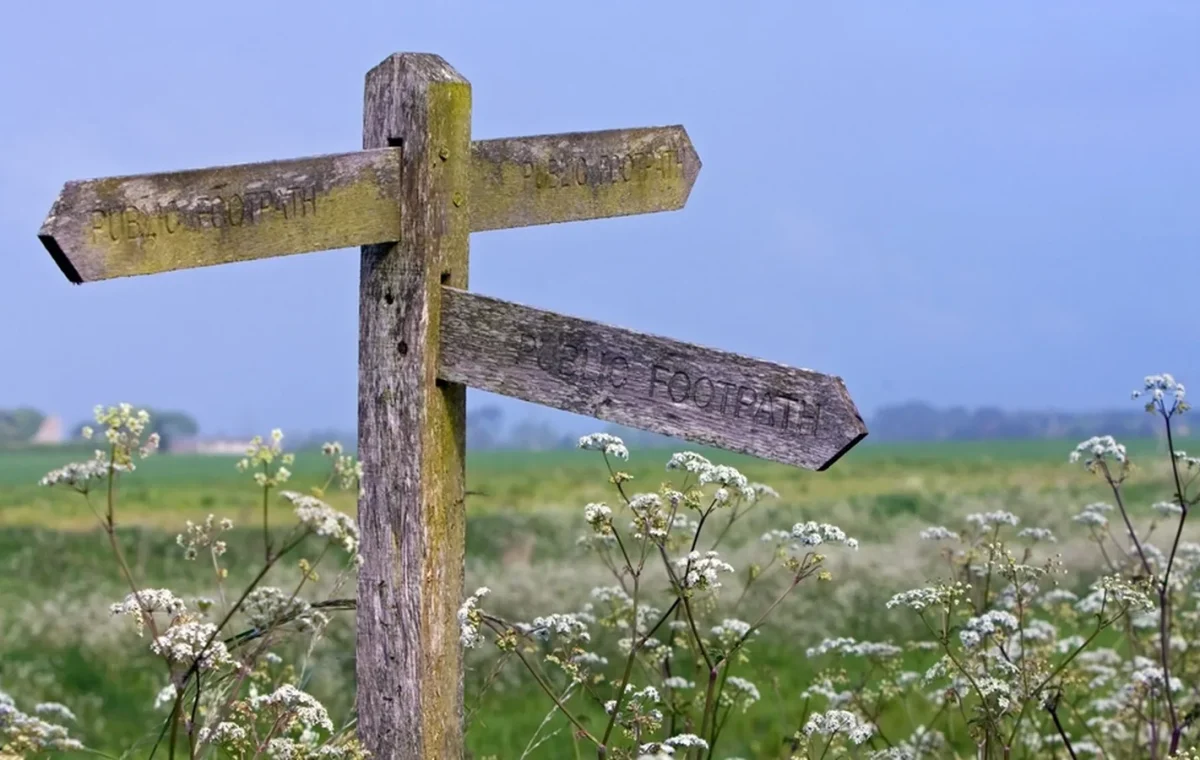 A wooden signpost with arms pointing in different directions